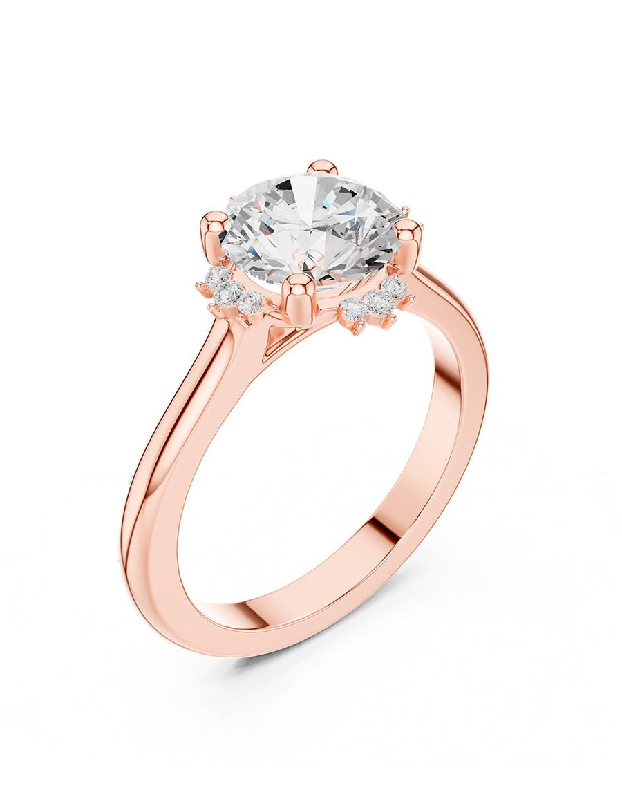 Anillo de compromiso - piedras laterales - AMORE150-RD-LG
