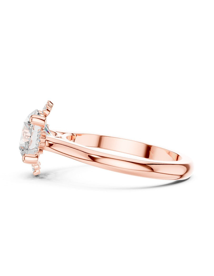 Anillo de compromiso - piedras laterales - AMORE150-RD-LG