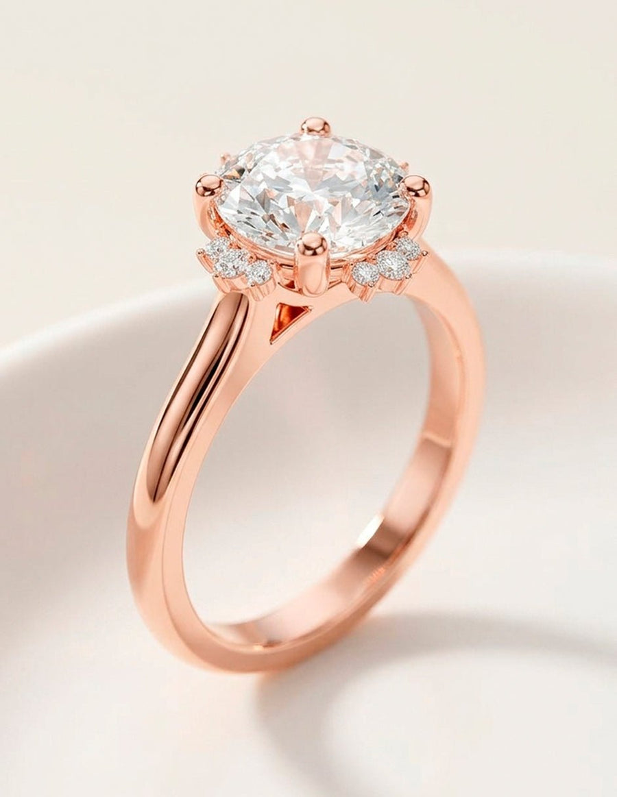 Anillo de compromiso - piedras laterales - AMORE150-RD-LG
