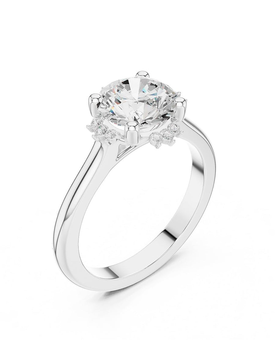 Anillo de compromiso - piedras laterales - AMORE150-RD-LG