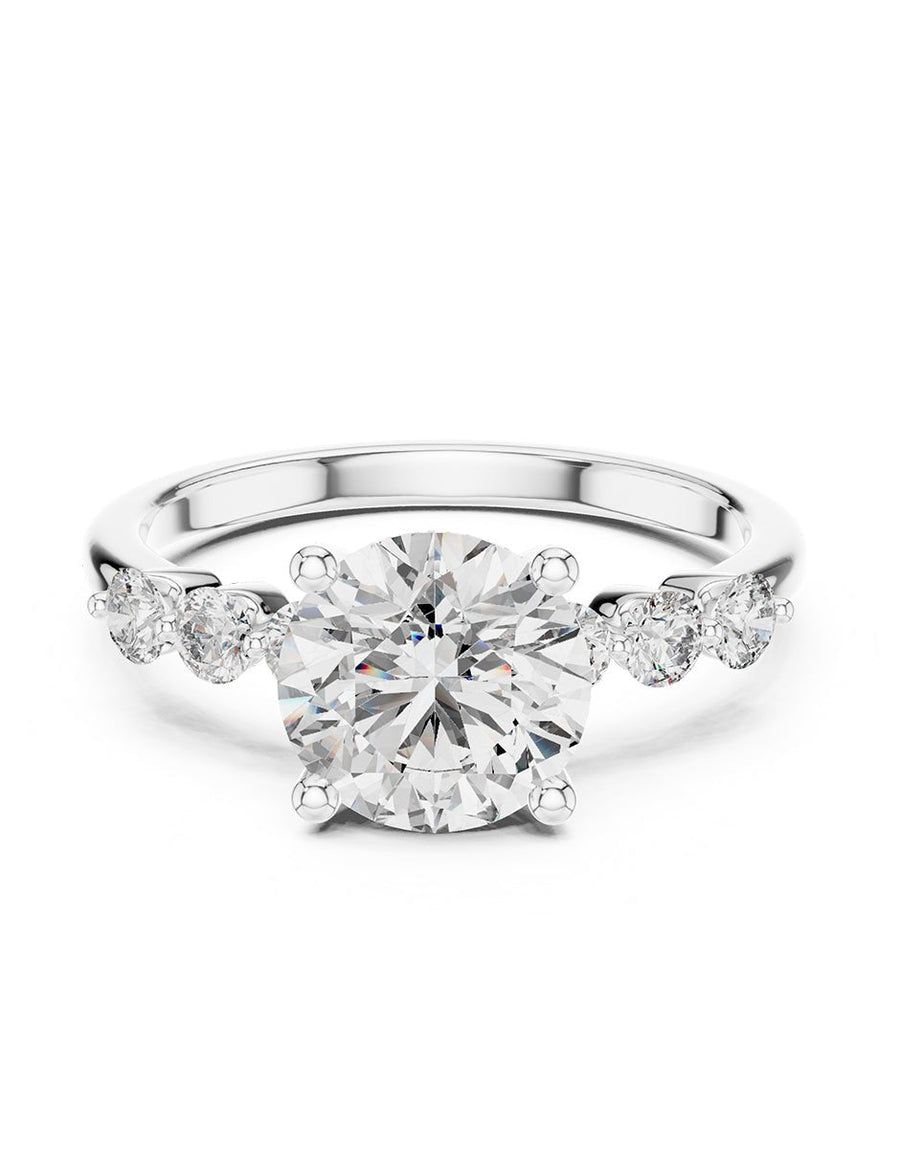 Anillo de compromiso - piedras laterales - AMORE151-RD-LG