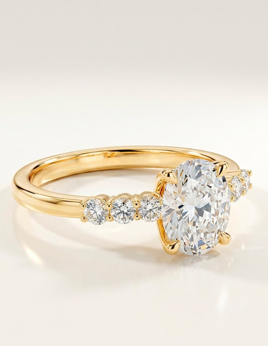Anillo de compromiso - piedras laterales - AMORE151-RD-LG
