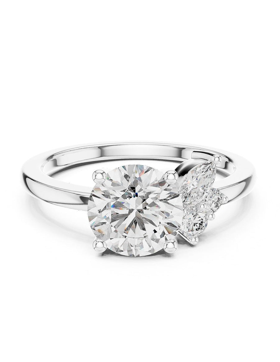 Anillo de compromiso - piedras laterales - AMORE152-RD-LG