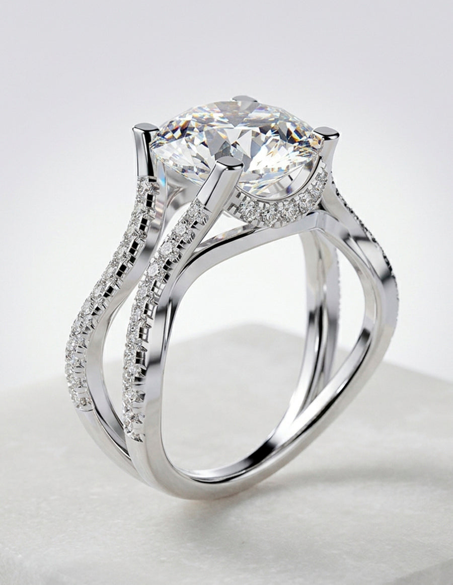 Montura para personalizar - piedras Laterales - AMORE153-RD