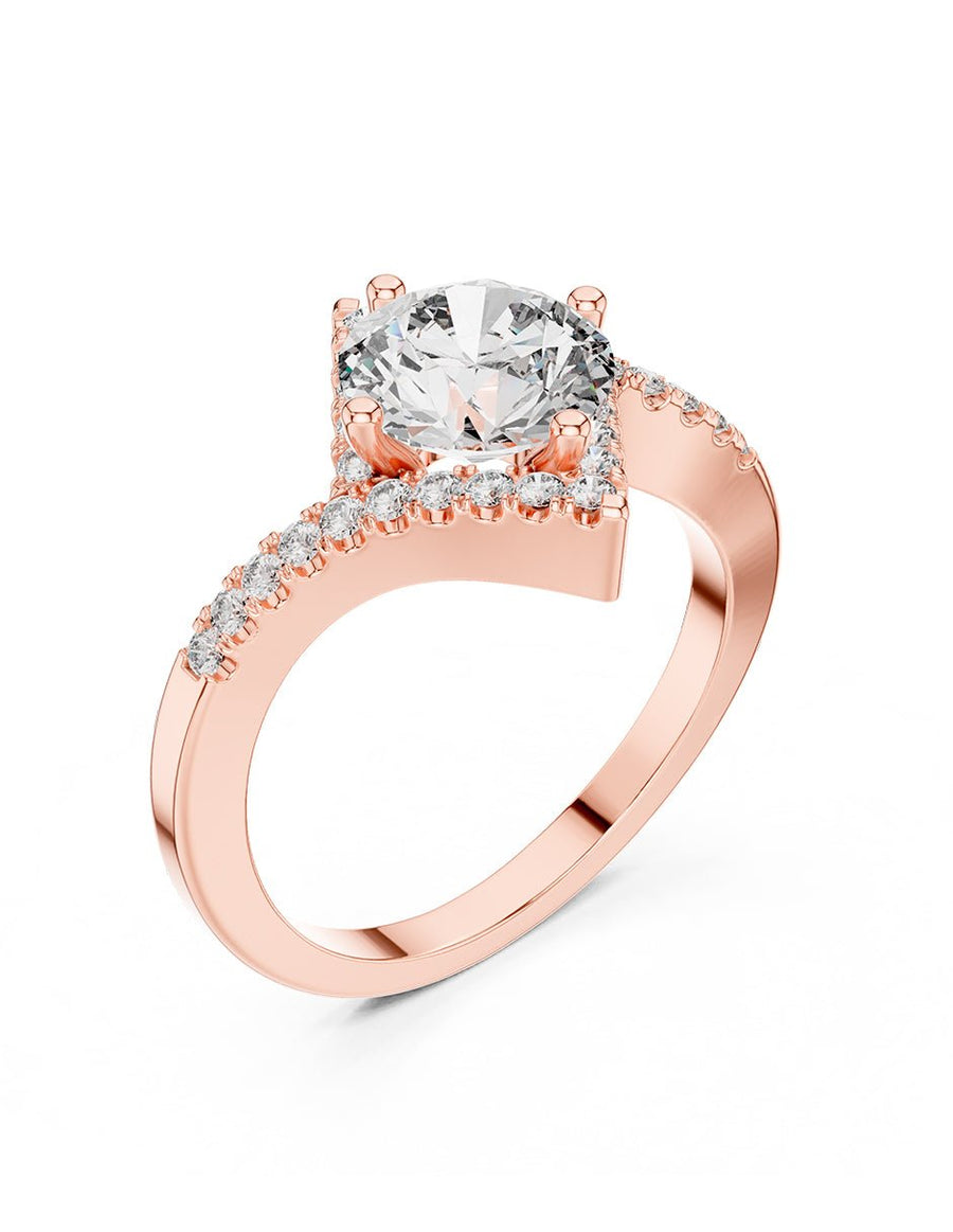 Anillo de compromiso - piedras laterales - AMORE154-RD-LG
