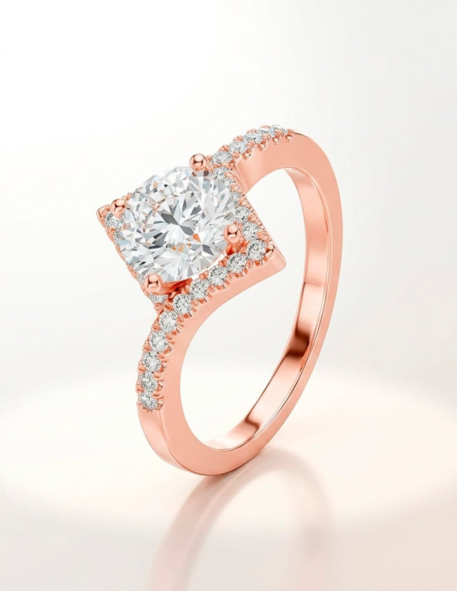 Anillo de compromiso - piedras laterales - AMORE154-RD-LG