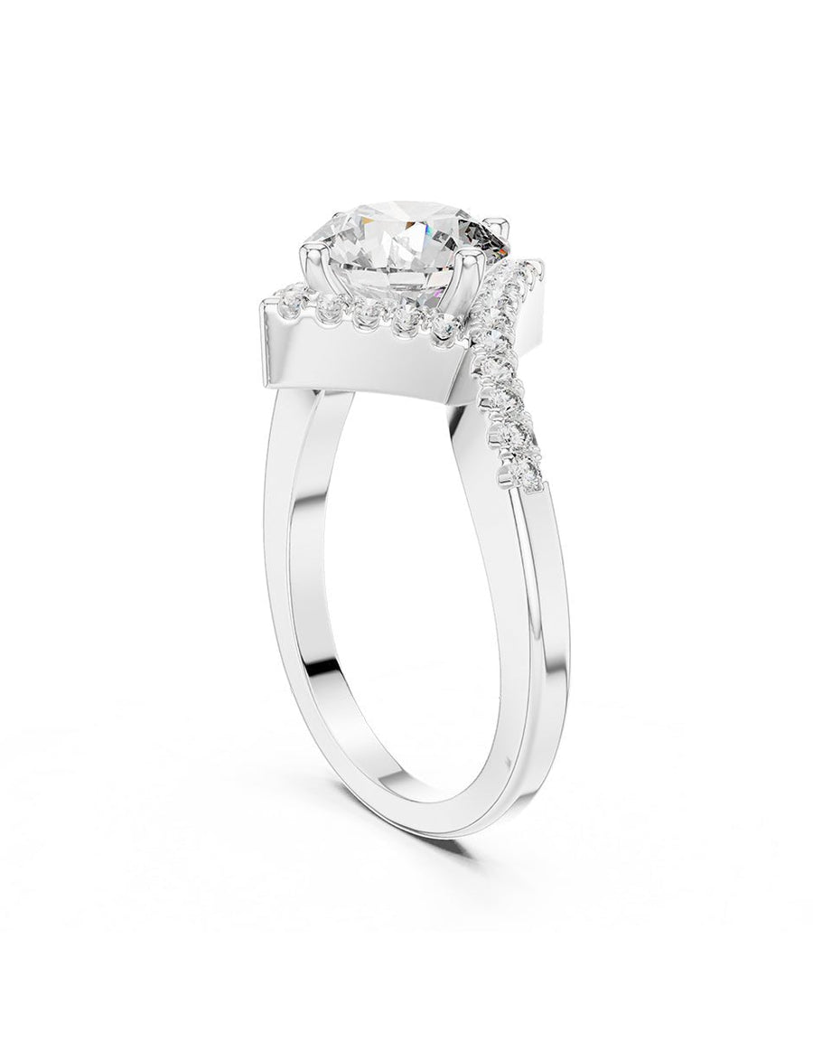 Anillo de compromiso - piedras laterales - AMORE154-RD-LG