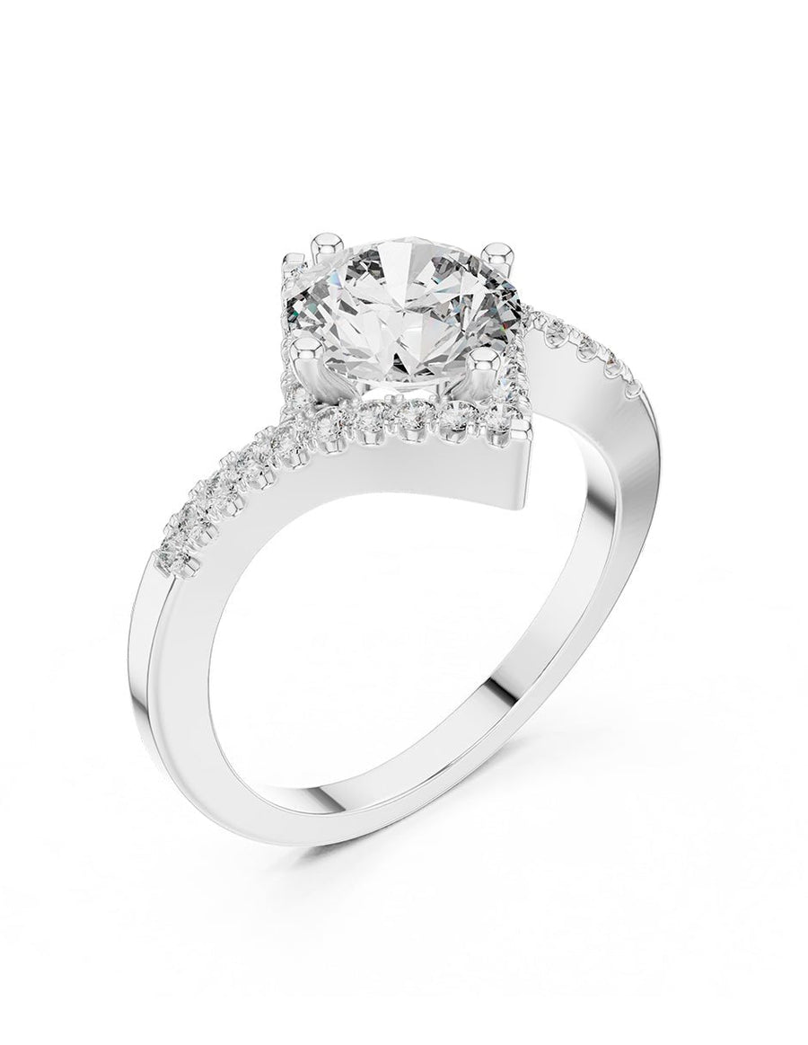 Anillo de compromiso - piedras laterales - AMORE154-RD-LG