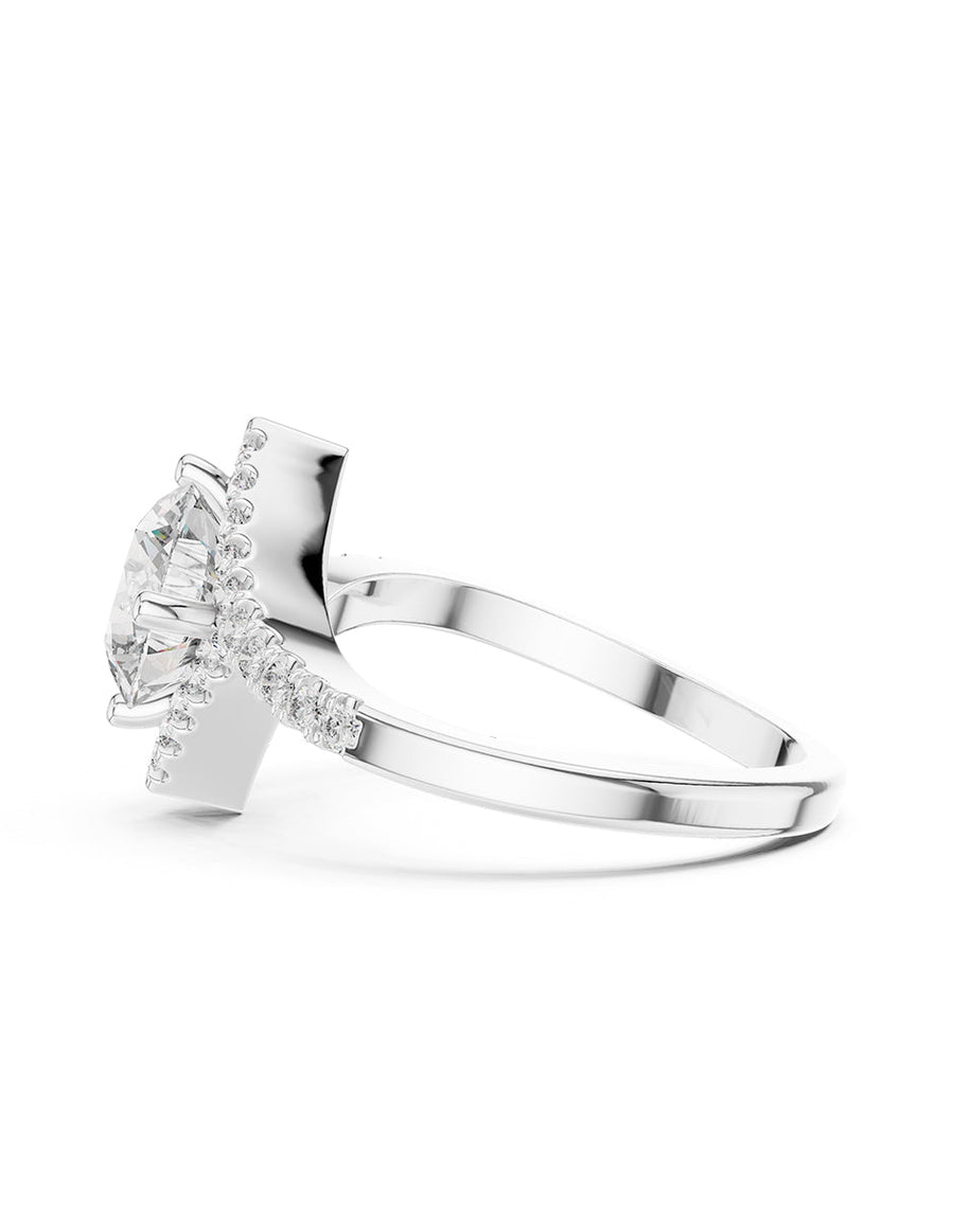 Anillo de compromiso - piedras laterales - AMORE154-RD-LG