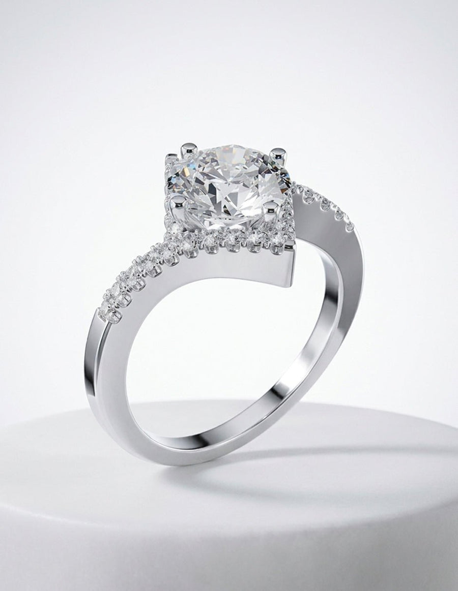 Anillo de compromiso - piedras laterales - AMORE154-RD-LG
