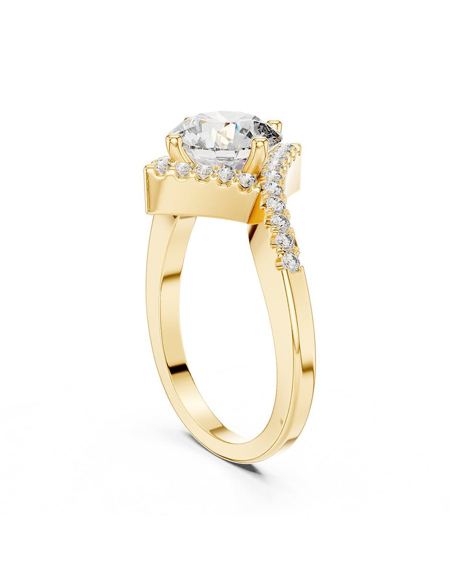 Anillo de compromiso - piedras laterales - AMORE154-RD-LG