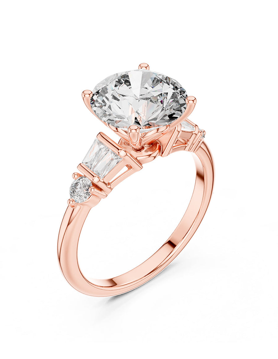 Montura para personalizar - piedras Laterales - AMORE155-RD