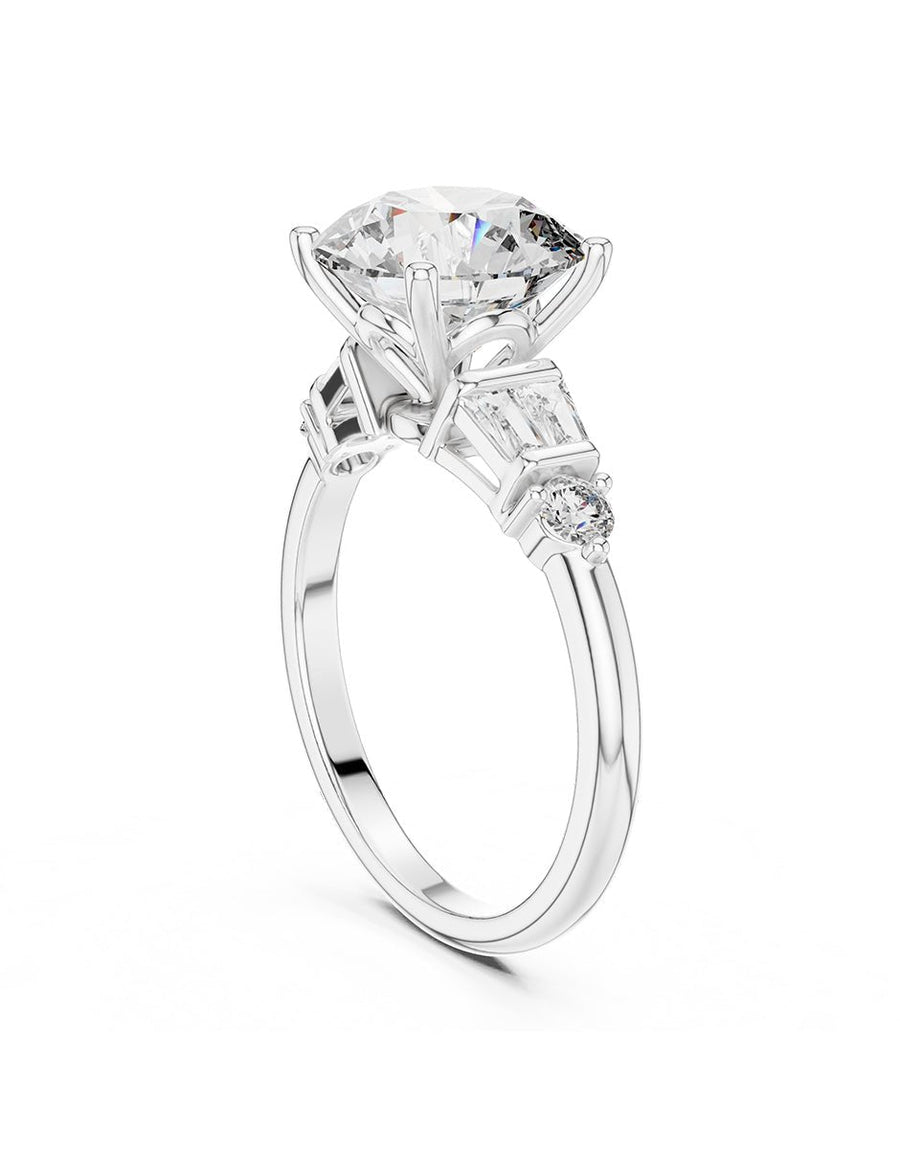 Anillo de compromiso - piedras laterales - AMORE155-RD-LG