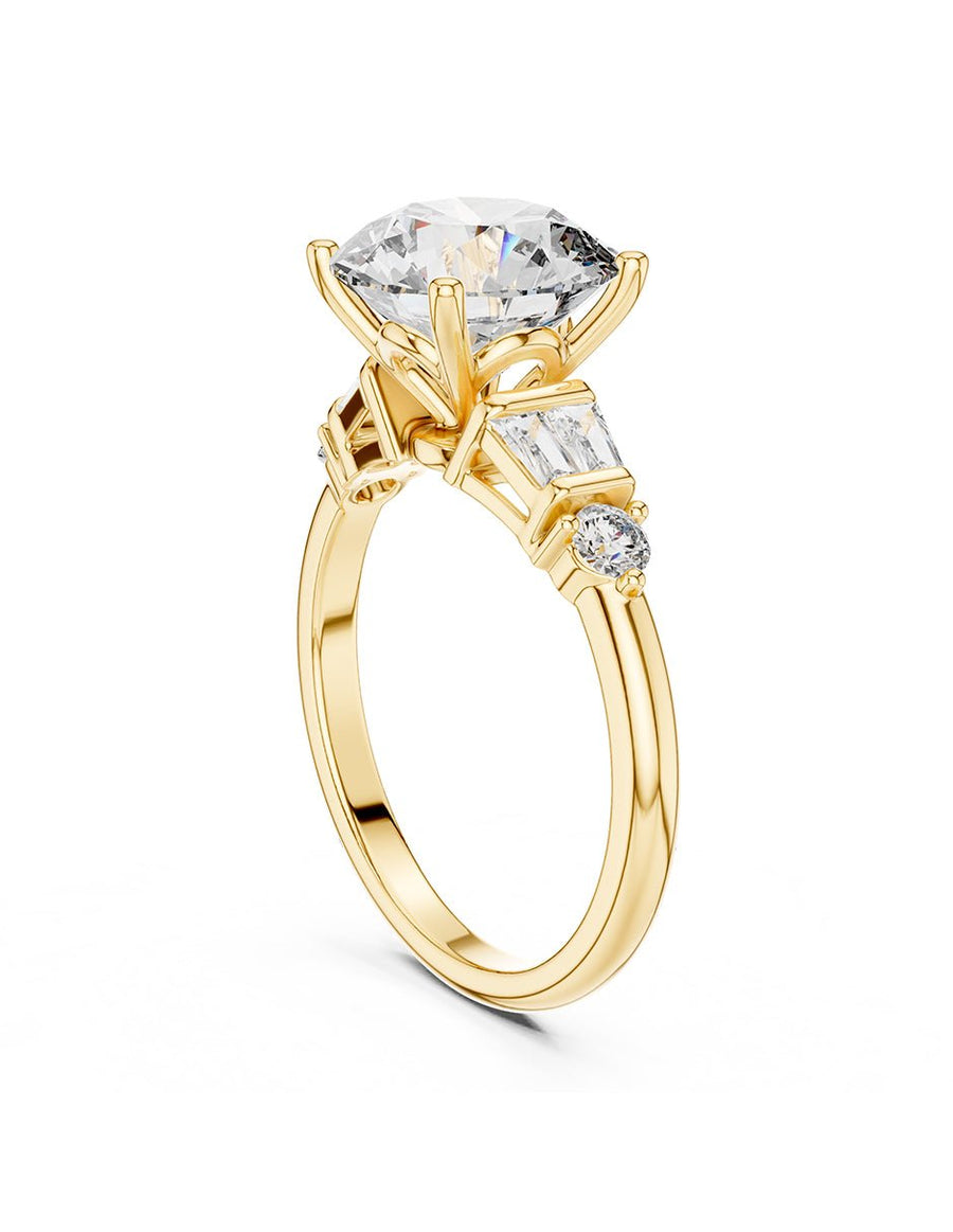 Anillo de compromiso - piedras laterales - AMORE155-RD-LG