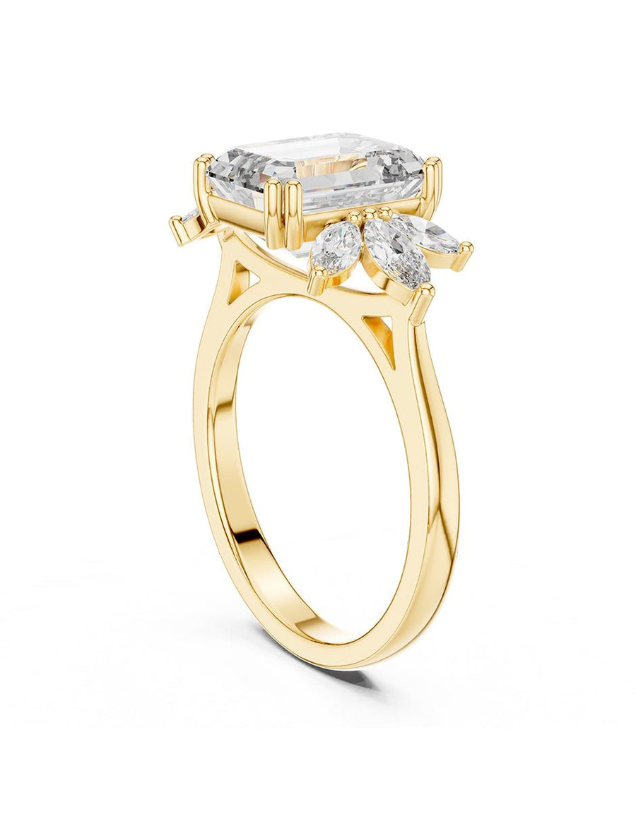 Anillo de compromiso - piedras laterales - AMORE156-EM-LG