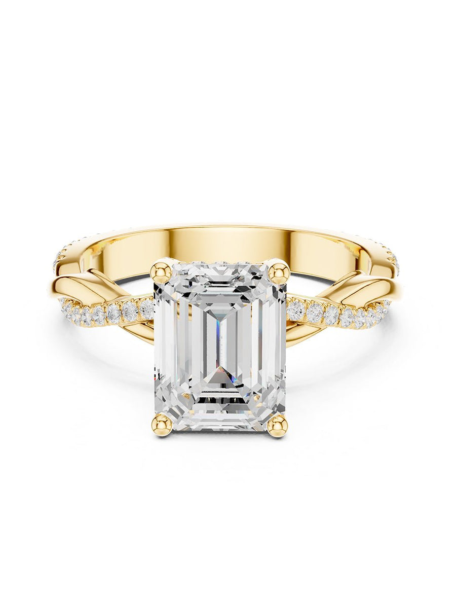 Anillo de compromiso - piedras laterales - AMORE157-EM-LG