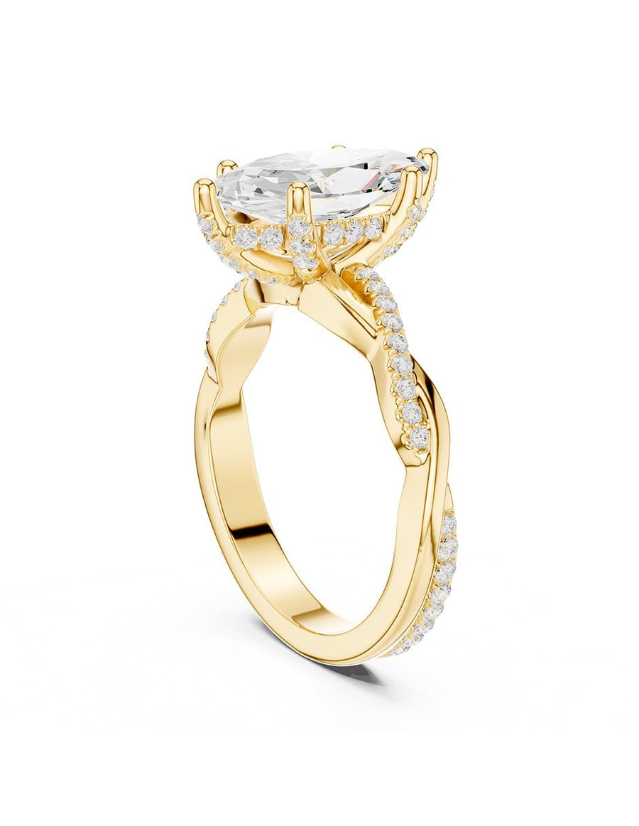 Anillo de compromiso - piedras laterales - AMORE157-MQ-LG