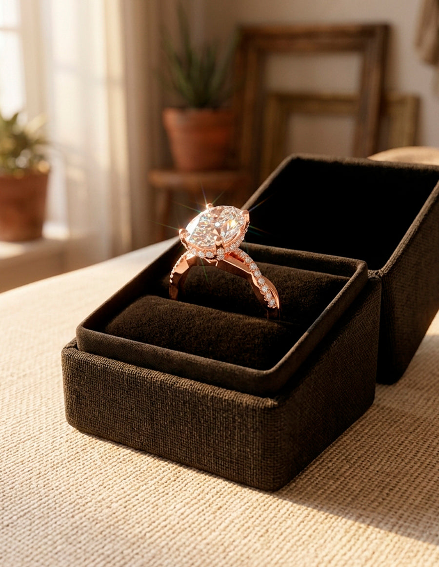 Montura para personalizar - piedras Laterales - AMORE157-OV