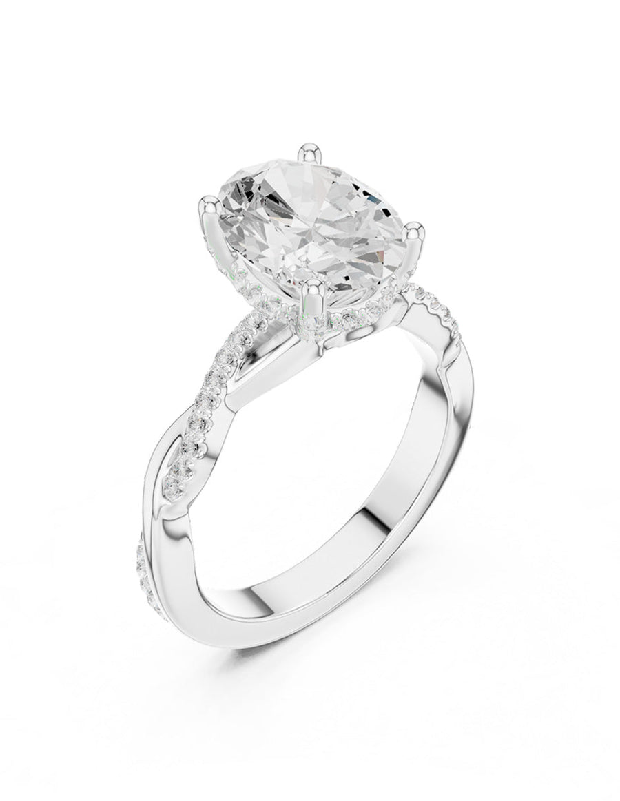 Montura para personalizar - piedras Laterales - AMORE157-OV