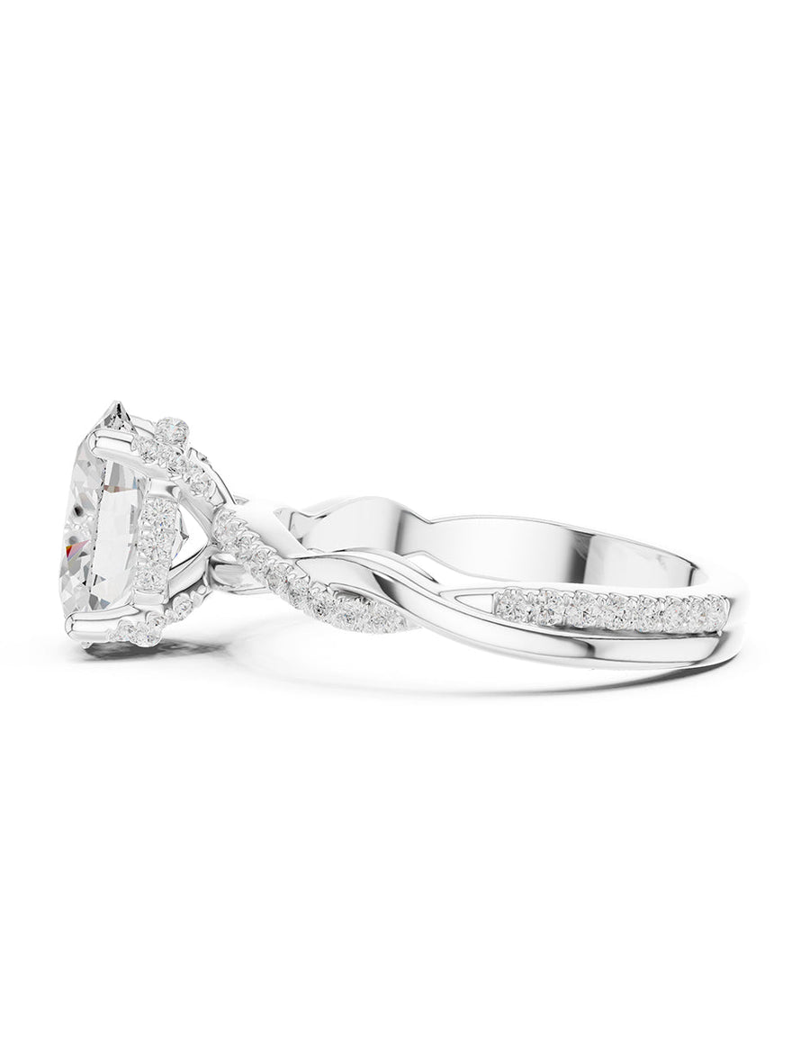 Anillo de compromiso - piedras laterales - AMORE157-OV-LG