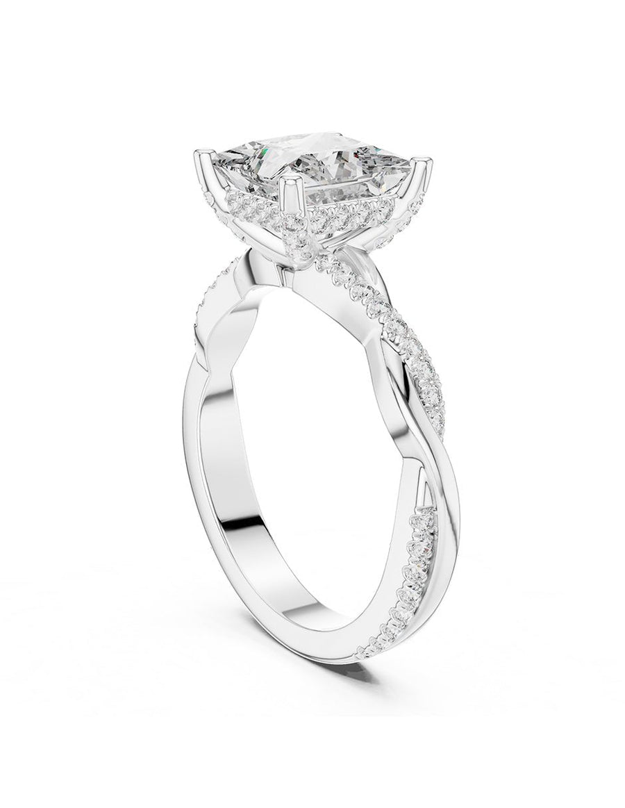 Anillo de compromiso - piedras laterales - AMORE157-PR-LG