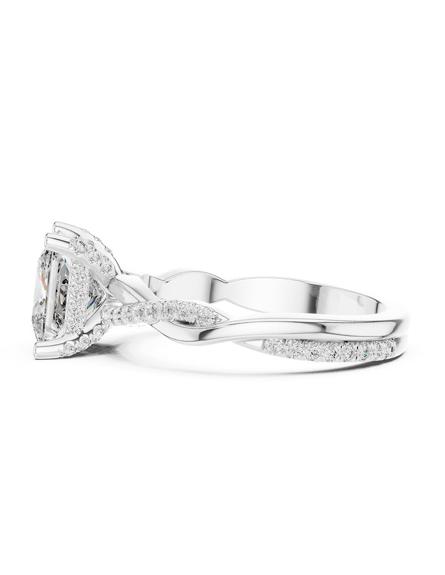 Anillo de compromiso - piedras laterales - AMORE157-PR-LG