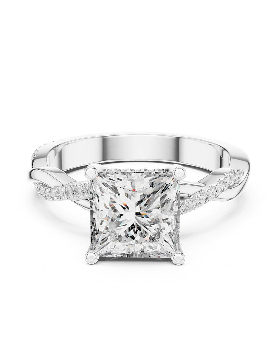 Anillo de compromiso - piedras laterales - AMORE157-PR-LG