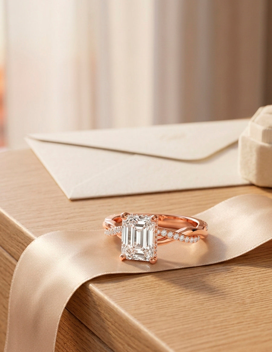 Montura para personalizar - piedras Laterales - AMORE157-RA