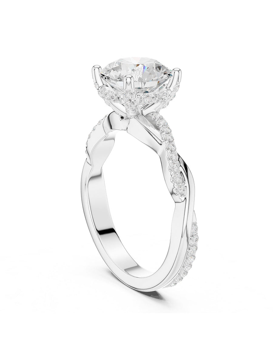 Anillo de compromiso - piedras laterales - AMORE157-RD-LG
