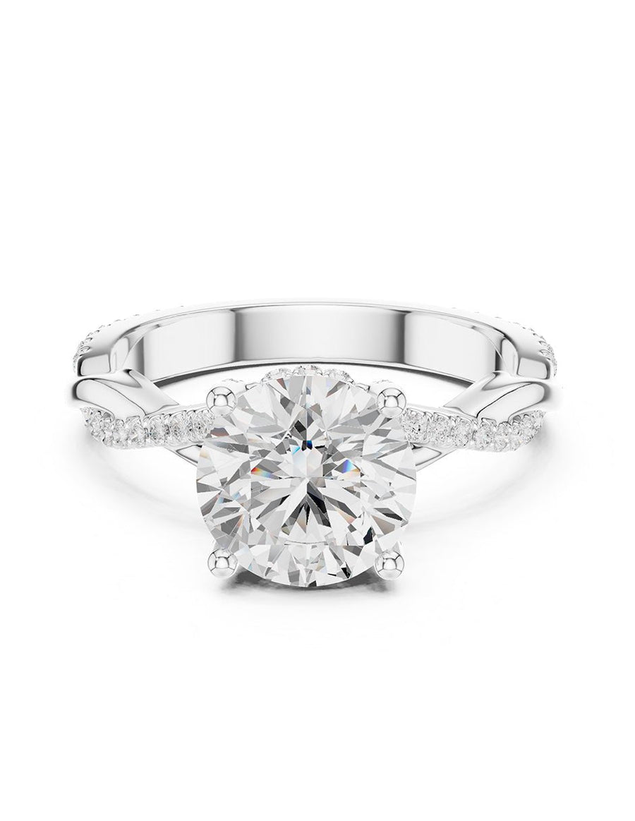 Anillo de compromiso - piedras laterales - AMORE157-RD-LG