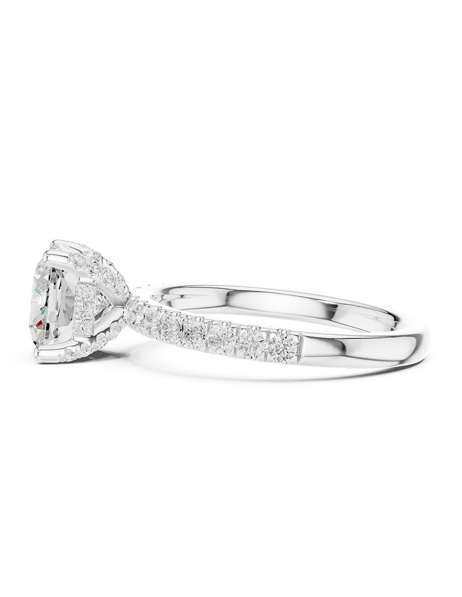 Anillo de compromiso - piedras laterales - AMORE158-CU-LG