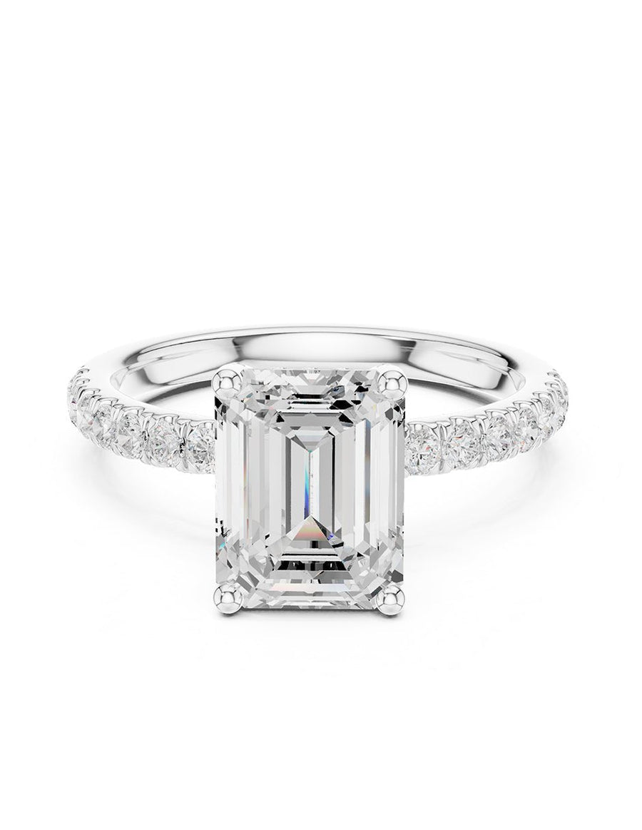 Anillo de compromiso - piedras laterales - AMORE158-EM-LG