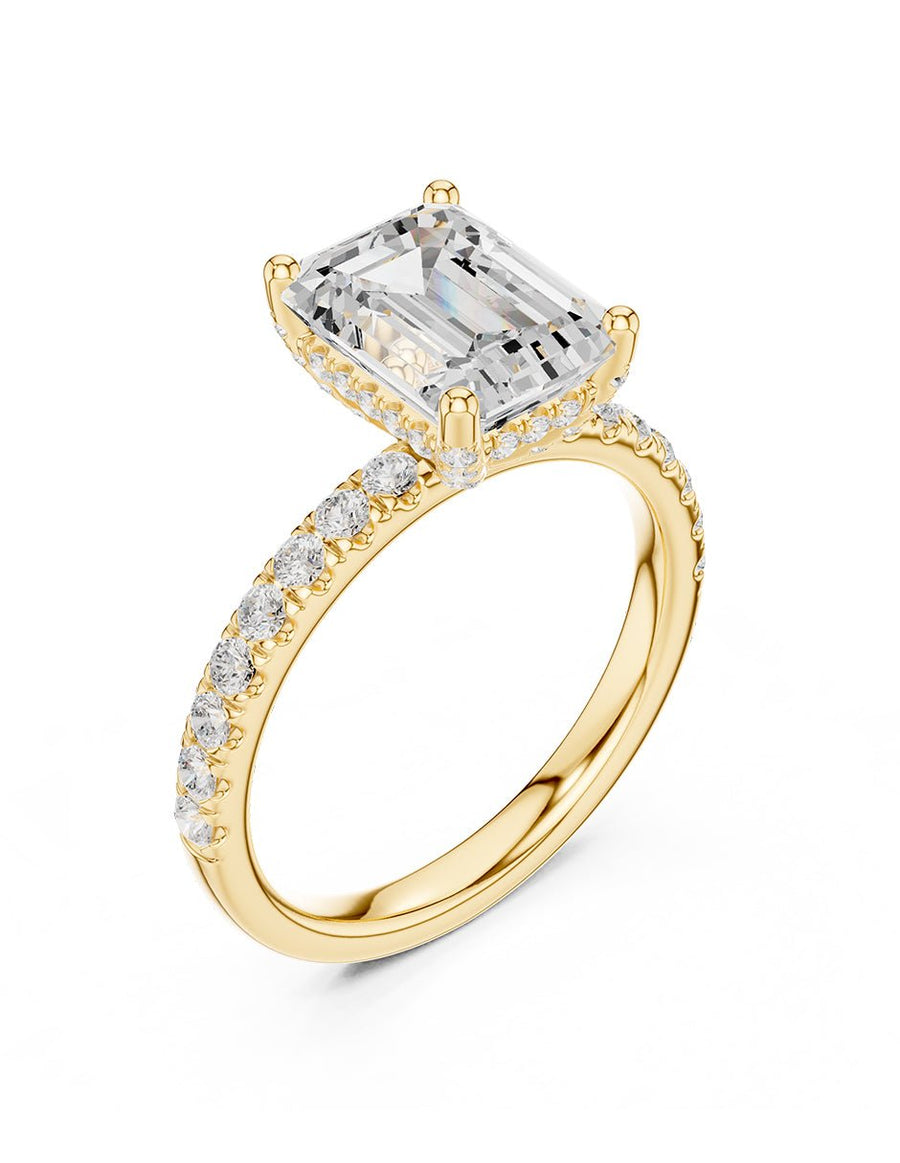 Anillo de compromiso - piedras laterales - AMORE158-EM-LG
