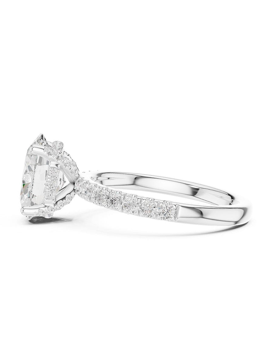 Anillo de compromiso - piedras laterales - AMORE158-OV-LG