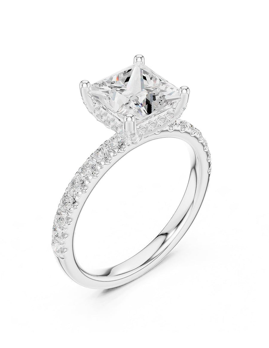 Anillo de compromiso - piedras laterales - AMORE158-PR-LG