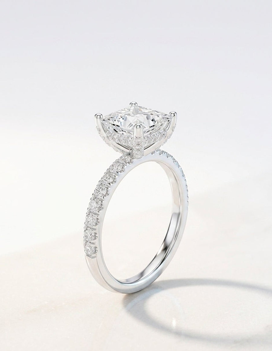 Anillo de compromiso - piedras laterales - AMORE158-PR-LG