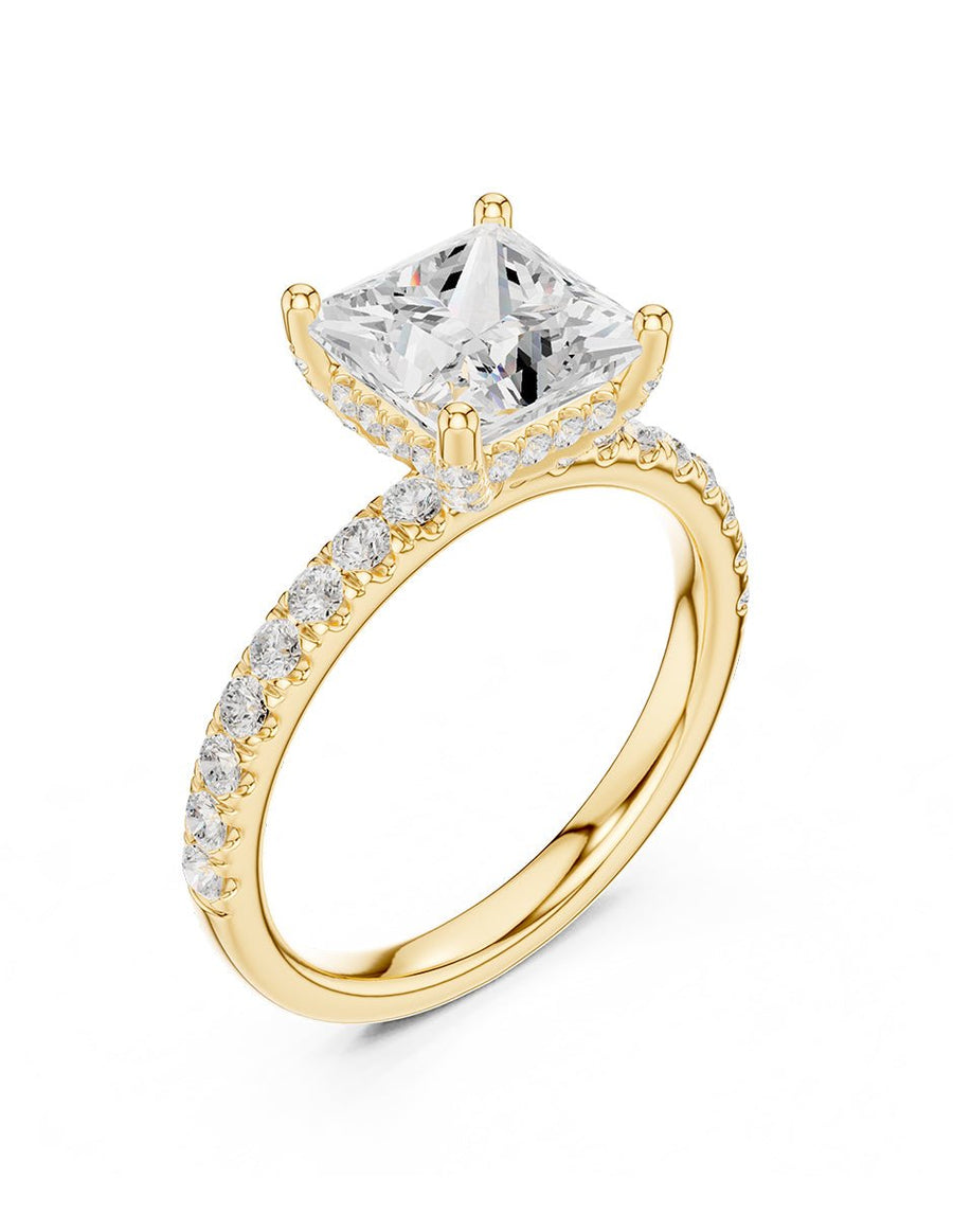 Anillo de compromiso - piedras laterales - AMORE158-PR-LG