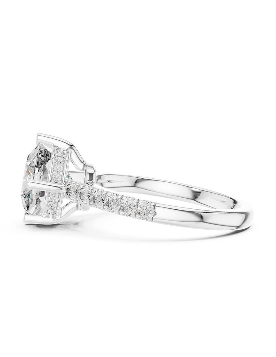 Anillo de compromiso - piedras laterales - AMORE159-CU-LG