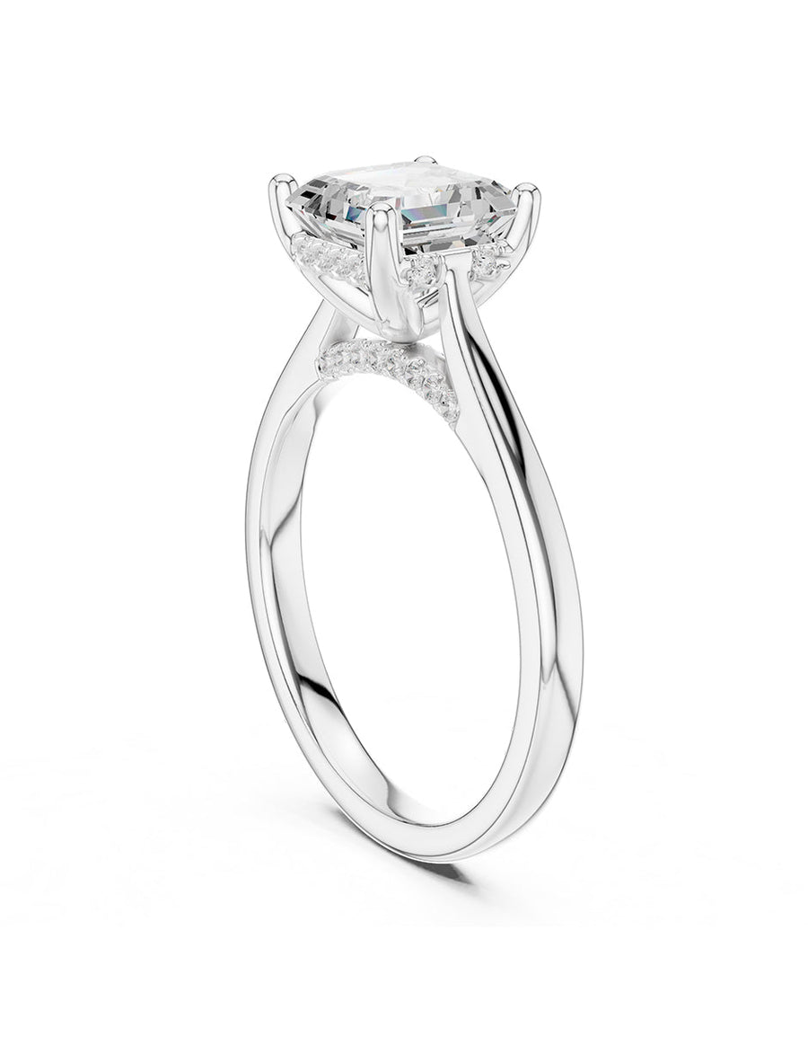 Anillo de compromiso - piedras laterales - AMORE160-AS-LG