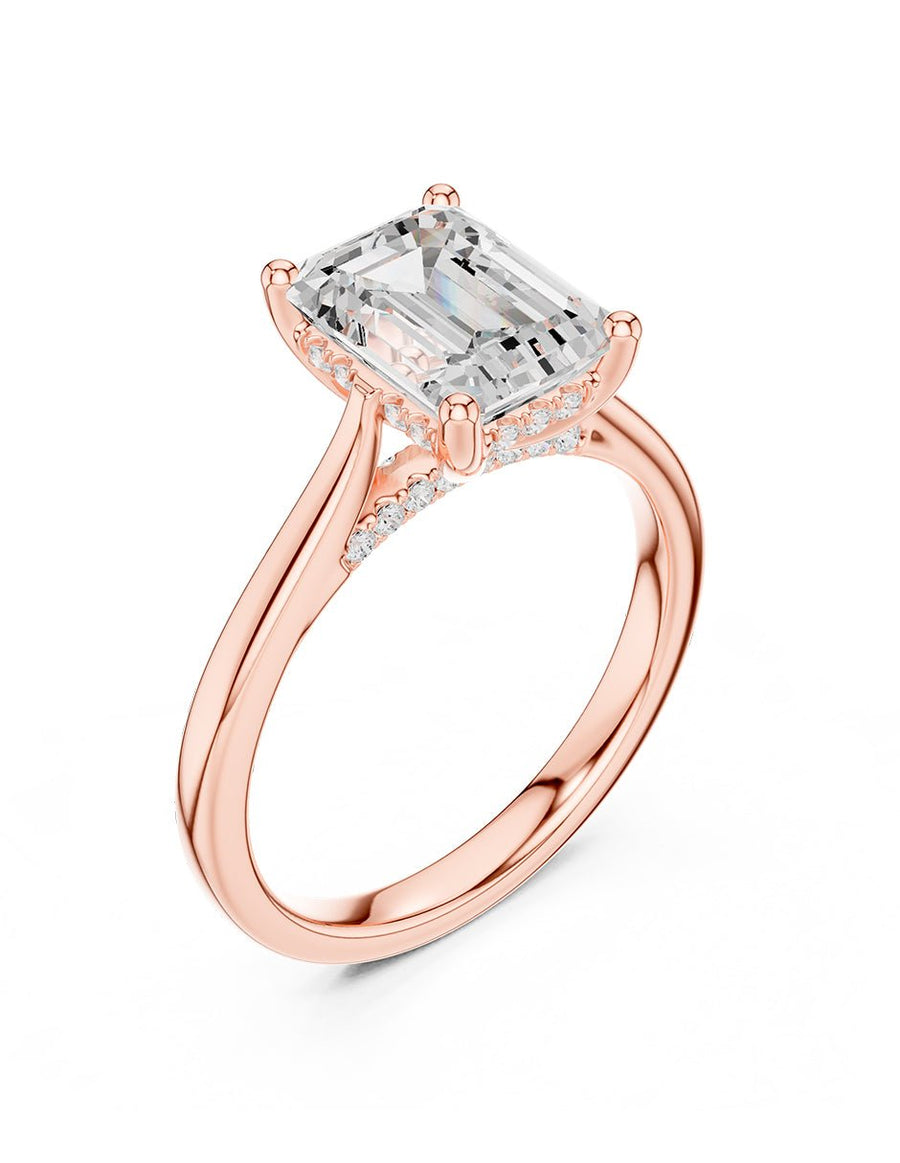 Anillo de compromiso - piedras laterales - AMORE160-EM-LG