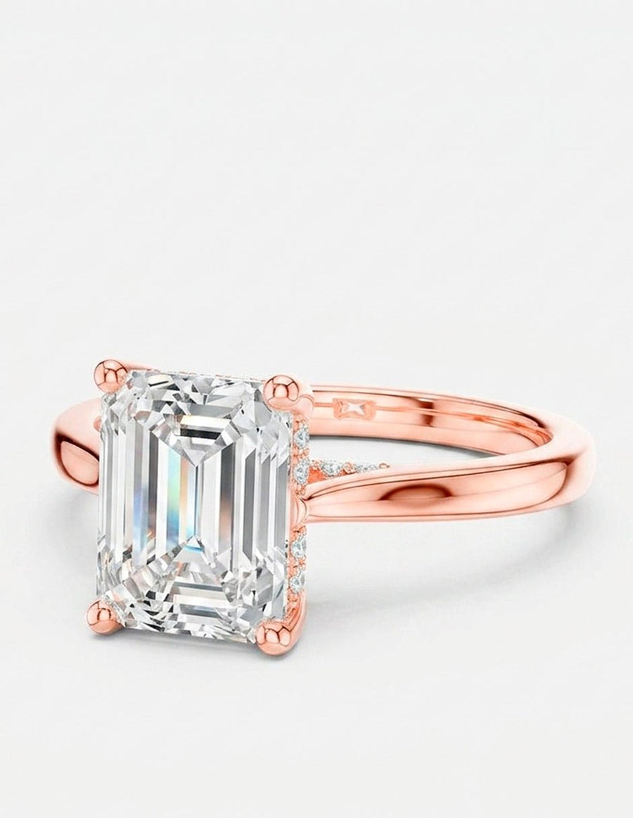 Anillo de compromiso - piedras laterales - AMORE160-EM-LG