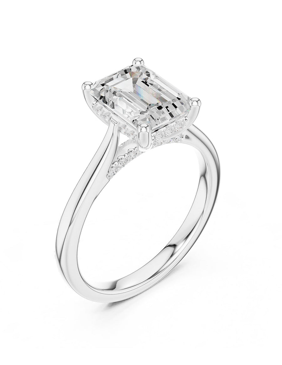 Anillo de compromiso - piedras laterales - AMORE160-EM-LG