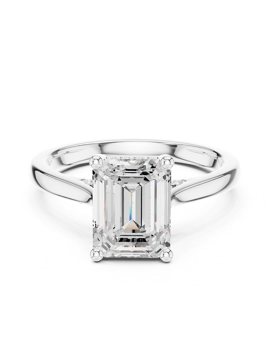Anillo de compromiso - piedras laterales - AMORE160-EM-LG