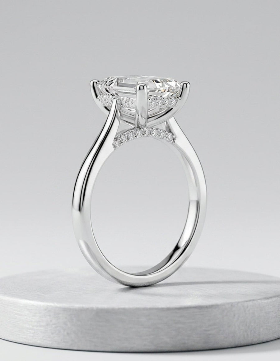 Anillo de compromiso - piedras laterales - AMORE160-EM-LG