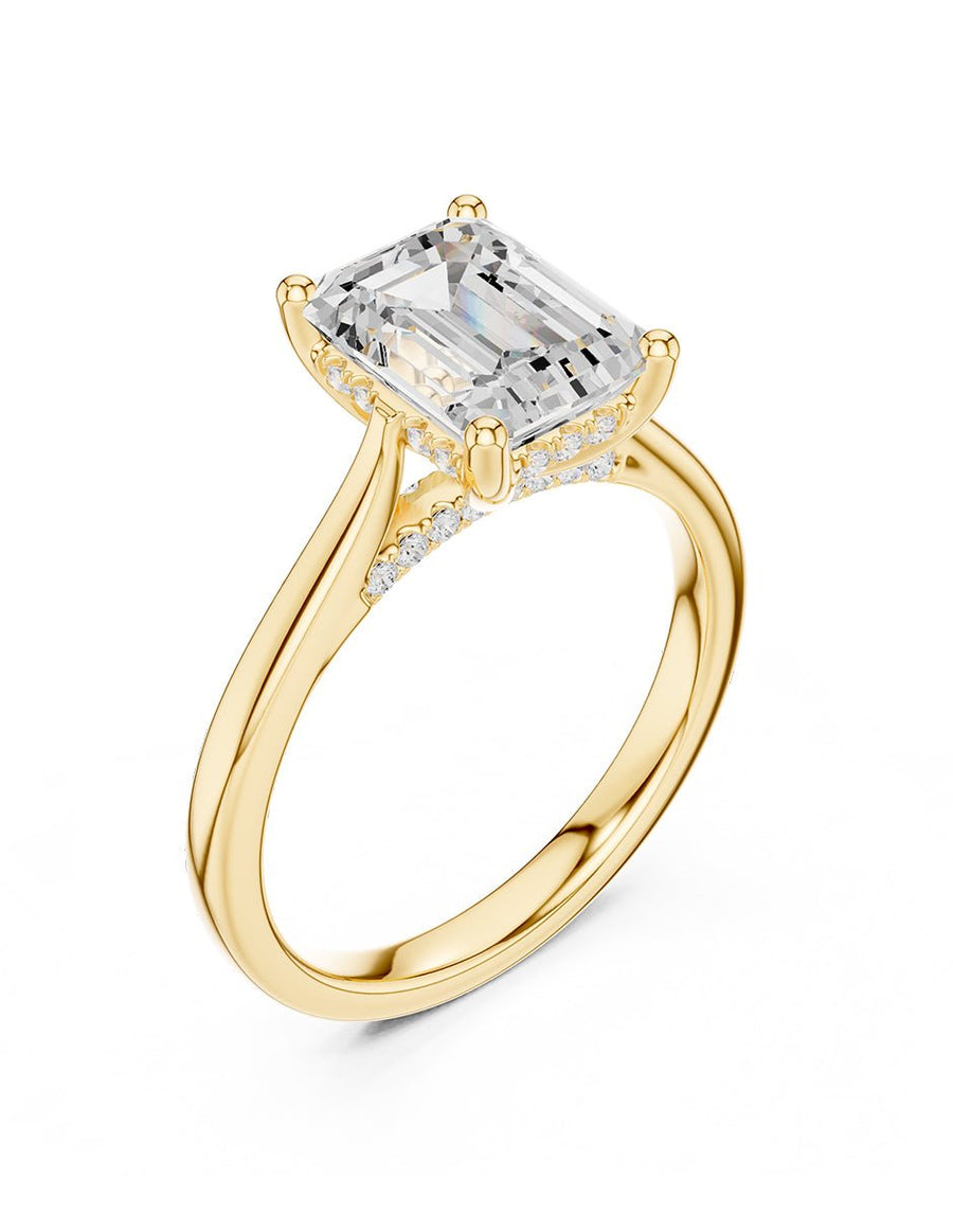 Anillo de compromiso - piedras laterales - AMORE160-EM-LG