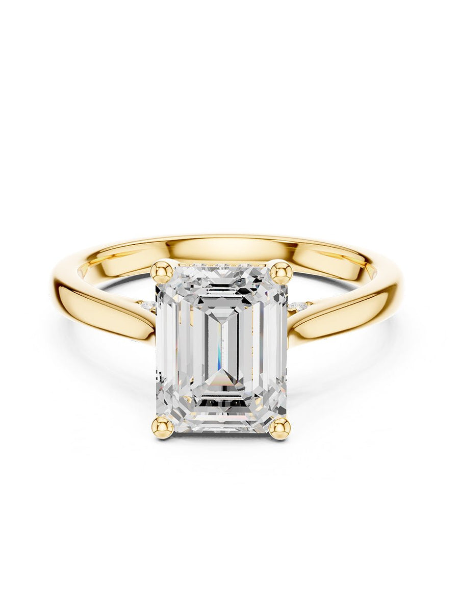 Anillo de compromiso - piedras laterales - AMORE160-EM-LG