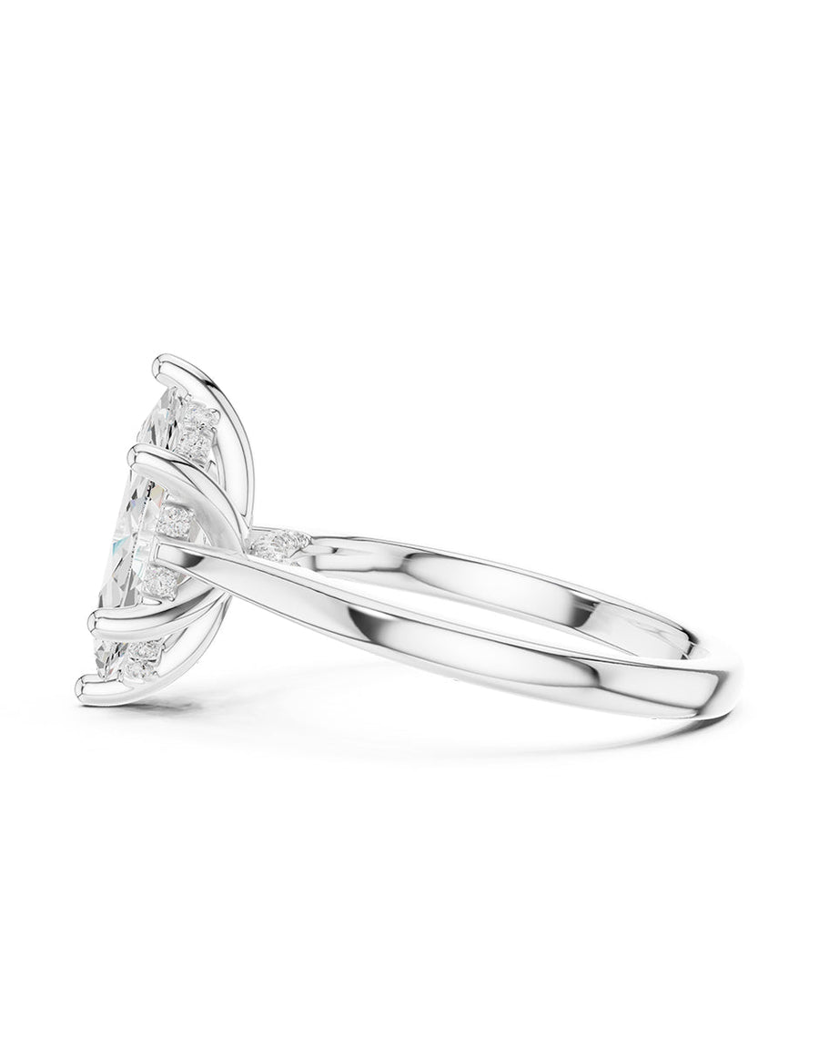 Anillo de compromiso - piedras laterales - AMORE160-MQ-LG