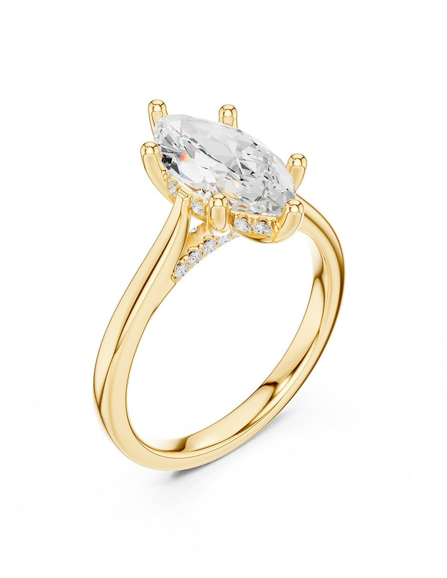 Anillo de compromiso - piedras laterales - AMORE160-MQ-LG