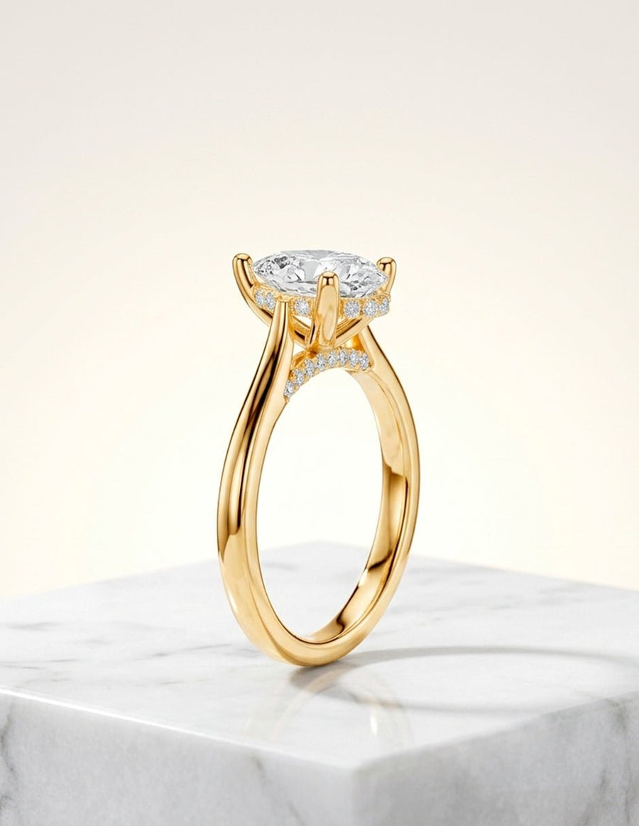 Anillo de compromiso - piedras laterales - AMORE160-PE-LG