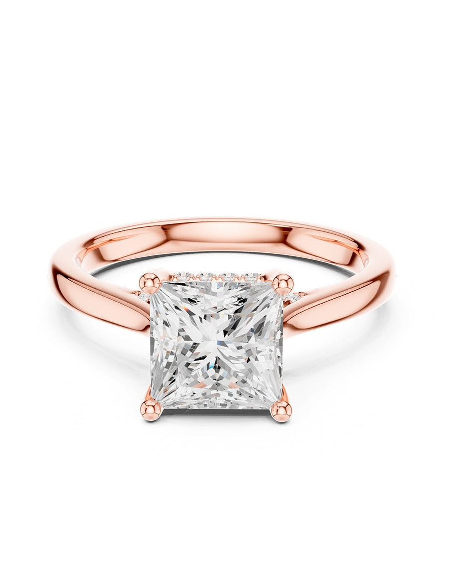 Anillo de compromiso - piedras laterales - AMORE160-PR-LG